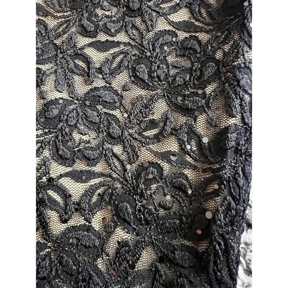 Women's Black Floral Sequin Mini Skirt Size L - Picture 3 of 3